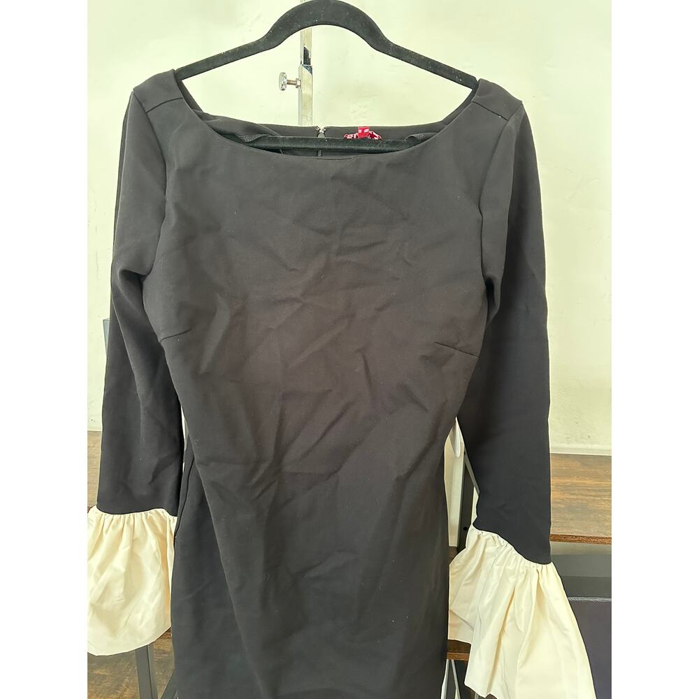 STAUD Hawthorne Taffeta-Trimmed Mini Dress Black L